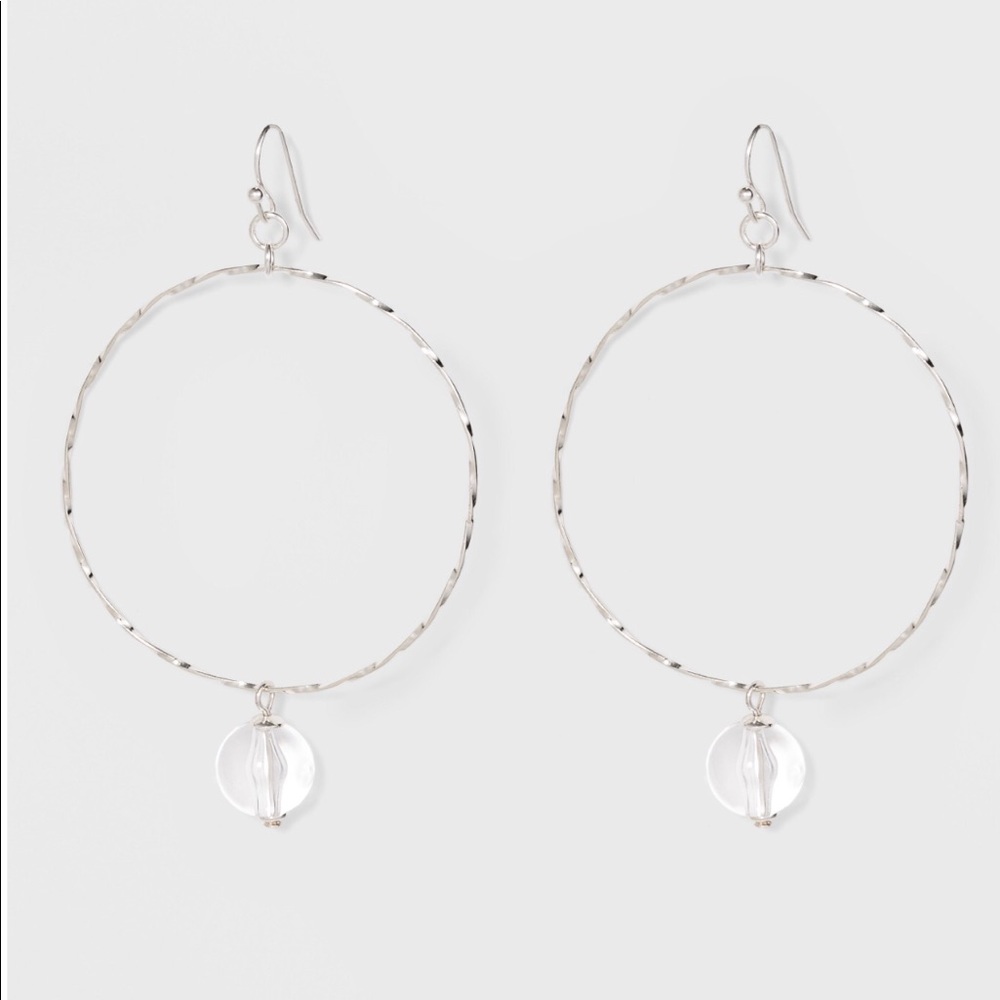 Silver Twist Hoop
